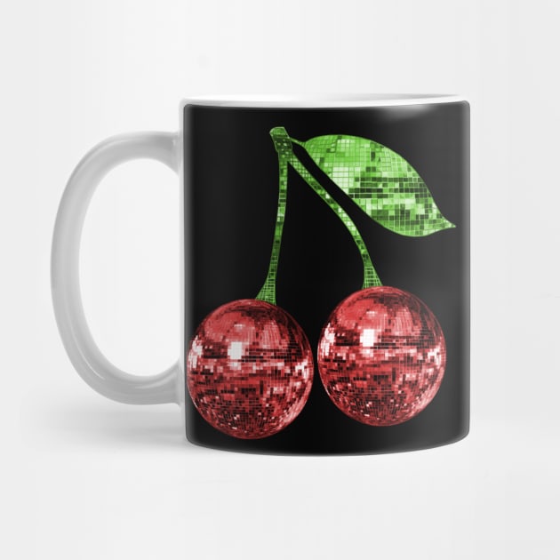 Pair of Disco Ball Red Cherries by Art by Deborah Camp